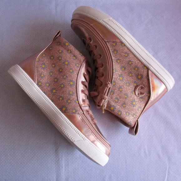 SOLD-HOTPCK x2🎉🎉BILLY CLASSIC ROSE GOLD DAISY LACE HIGH TOP SNEAKERS – 6 – NWT - Picture 3 of 15